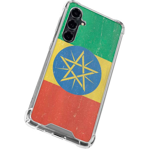 Ethiopia Flag Distressed Galaxy S23 FE Clear Case